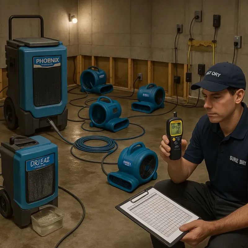 Structural Drying and Dehumidification process in Piqua, OH